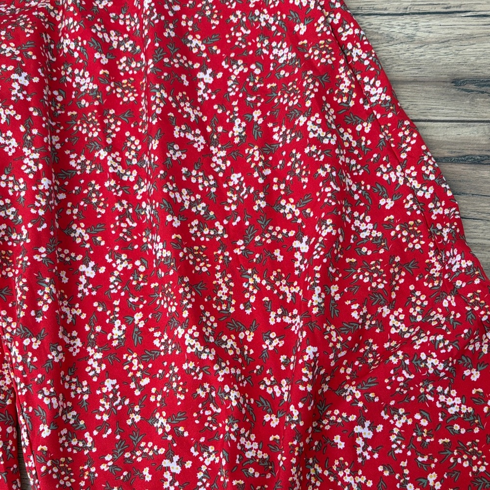 Maternity Red Floral Wide-Leg Pants - Picture 3 of 6
